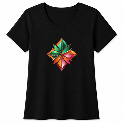 NAYAAH Premium Women's Classic 100% Cotton 180 GSM Regular Fit T-Shirt – Soft Breathable Everyday Wear - Abstract Nakshatra Black