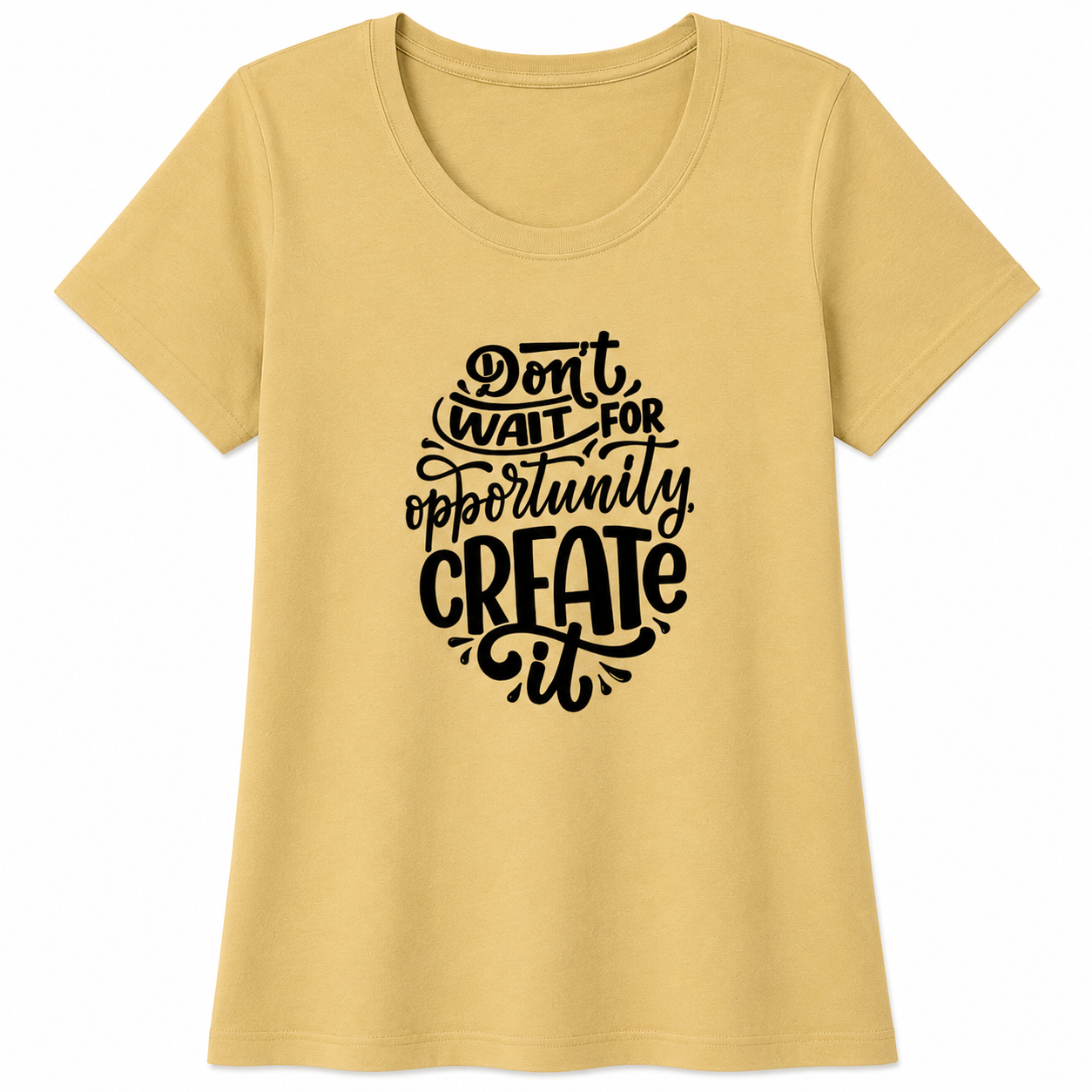 NAYAAH Premium Women's Classic 100% Cotton 180 GSM Regular Fit T-Shirt – Soft Breathable Everyday Wear - Oppertunity | Beige