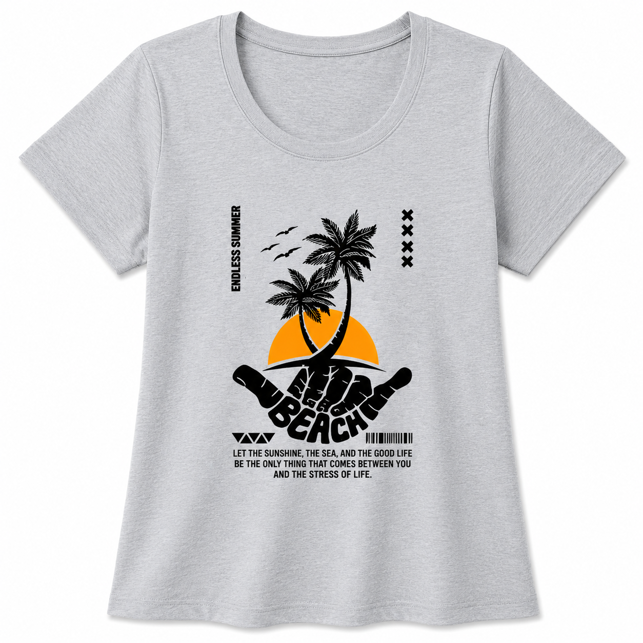 NAYAAH Premium Women's Classic 100% Cotton 180 GSM Regular Fit T-Shirt – Soft Breathable Everyday Wear - Beach | Grey
