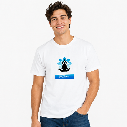 NAYAAH Premium 100% Cotton 180 GSM Unisex Standard Crew T-Shirt – Breathable Comfortable Everyday Wear - International Yoga Day9