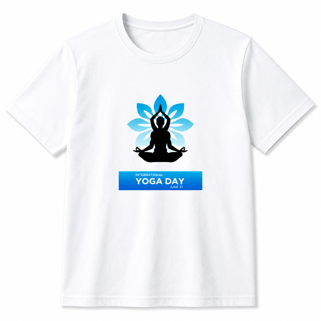 NAYAAH Premium 100% Cotton 180 GSM Unisex Standard Crew T-Shirt – Breathable Comfortable Everyday Wear - International Yoga Day9