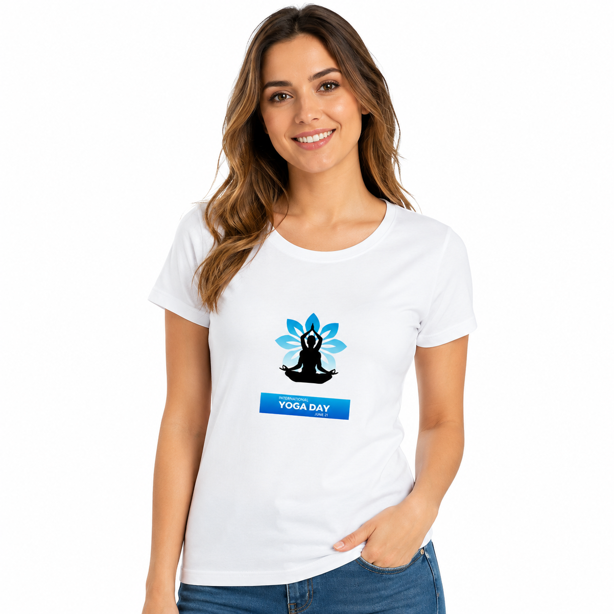 NAYAAH Premium Women's Classic 100% Cotton 180 GSM Regular Fit T-Shirt – Soft Breathable Everyday Essential Wear - International Yoga Day10