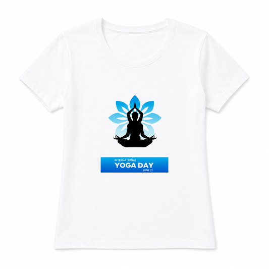 NAYAAH Premium Women's Classic 100% Cotton 180 GSM Regular Fit T-Shirt – Soft Breathable Everyday Essential Wear - International Yoga Day10