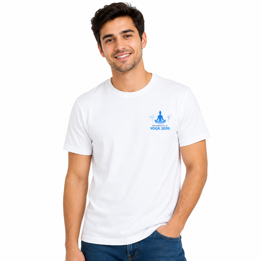 NAYAAH Premium Poly-Cotton 180 GSM Unisex T-Shirt – Soft Minimal Everyday Essential Wear - International Yoga Day1