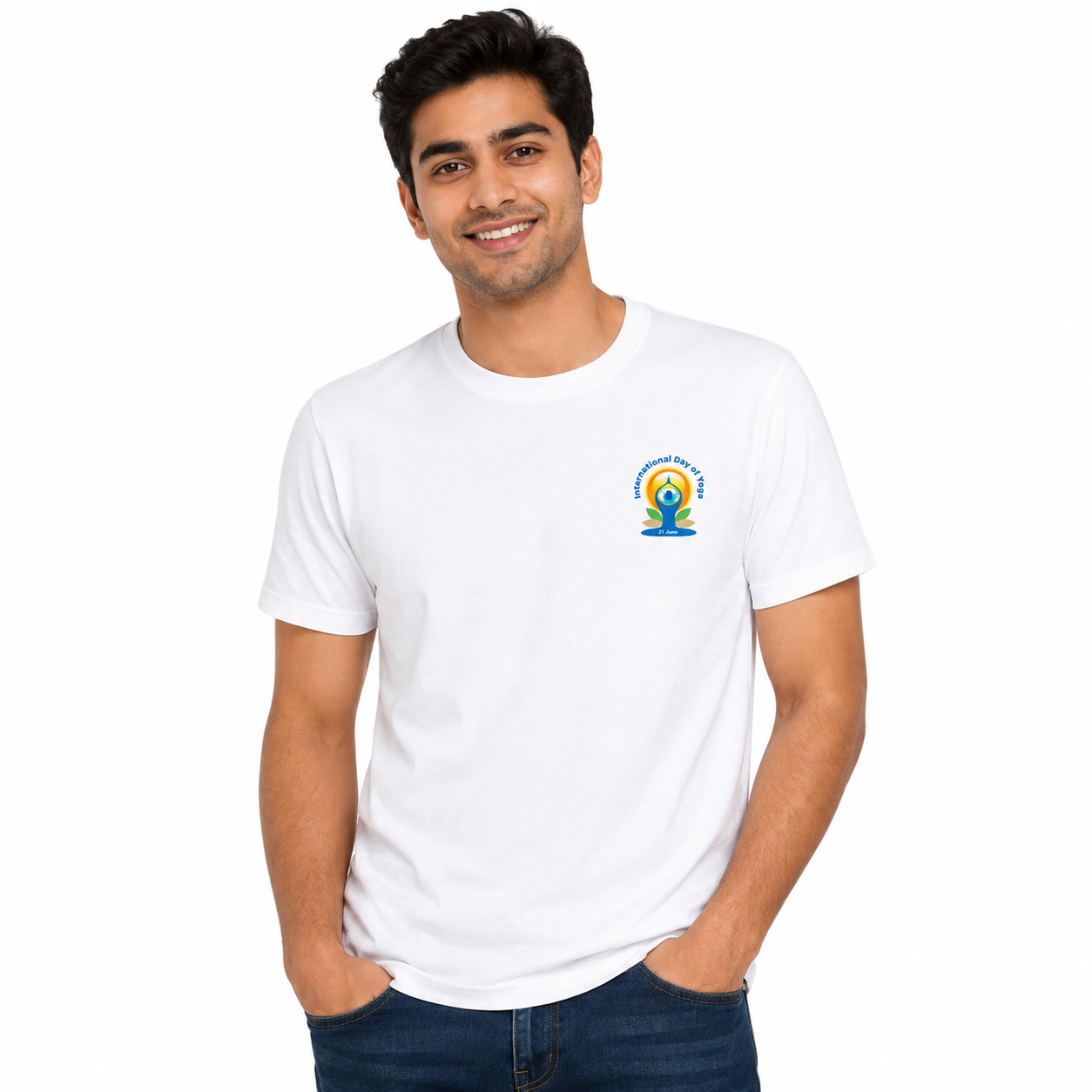 NAYAAH Premium 100% Cotton 180 GSM Unisex Standard Crew T-Shirt – Breathable Comfortable Everyday Wear - International Yoga Day8