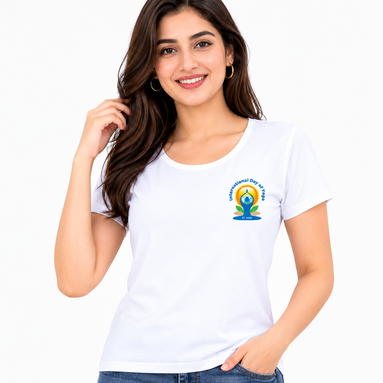 NAYAAH Premium Women's Classic 100% Cotton 180 GSM Regular Fit T-Shirt – Soft Breathable Everyday Essential Wear - International Yoga Day4