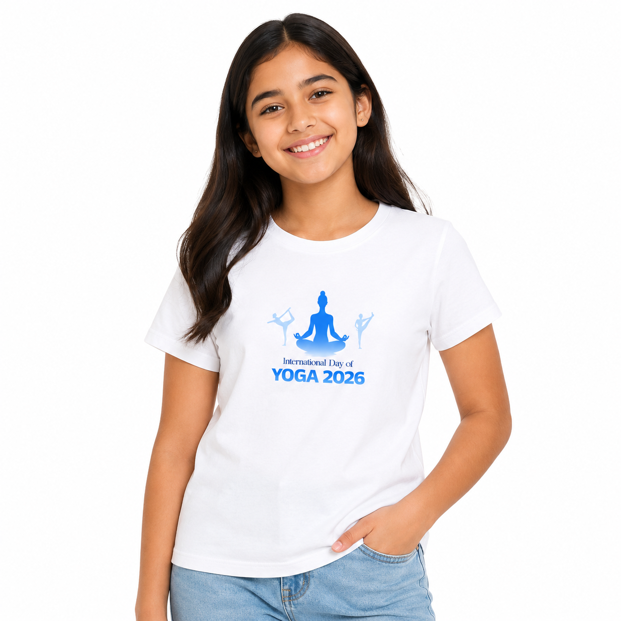 NAYAAH Premium Girl's Crew Neck 100% Cotton 180 GSM Regular Fit T-Shirt – Soft Breathable Everyday Comfort Wear - Imternational Yoga day7