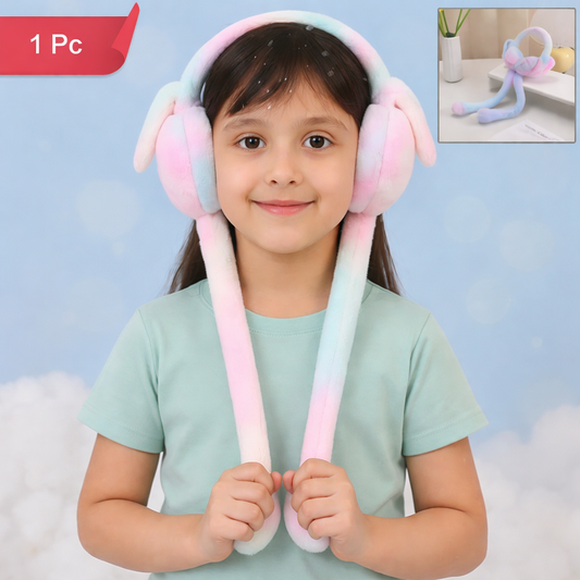 Soft Plush Winter Earmuffs for Kids with Long Hanging Straps, Comfortable Noise-Shielding Ear Covers for Cold Weather Outdoor Use & Daily Wear (1 Pc)