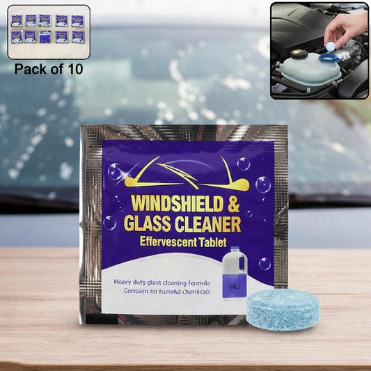 Auto Windshield Cleaner Glass Tablets, Car Wiper Detergent Effervescent Tablets (Pack of 10)