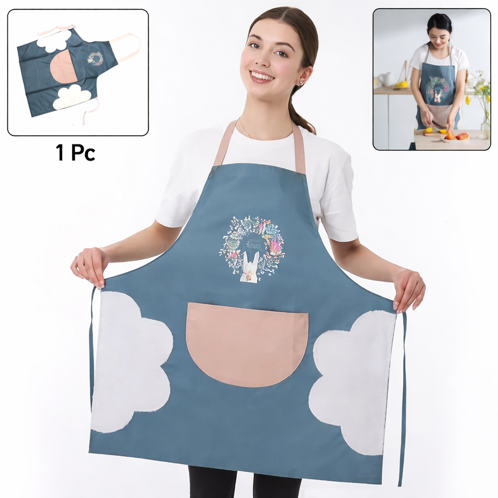 Multipurpose Kitchen Cooking Apron with Front Pocket – Protective Work Apron for Home Cooking, Baking, Cleaning & Daily Kitchen Tasks (1 Pc)