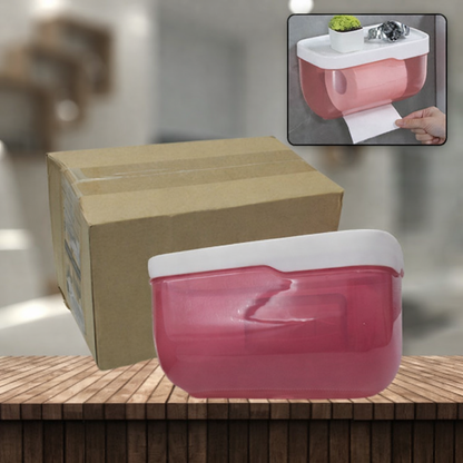Multifunction 2-in-1 Bathroom Tissue Box Holder with Phone & Tablet Shelf