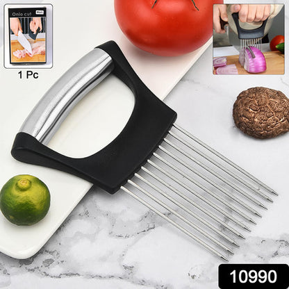 Stainless Steel Onion Cutter Vegetable Slicer Holder Tool (1 Pc)