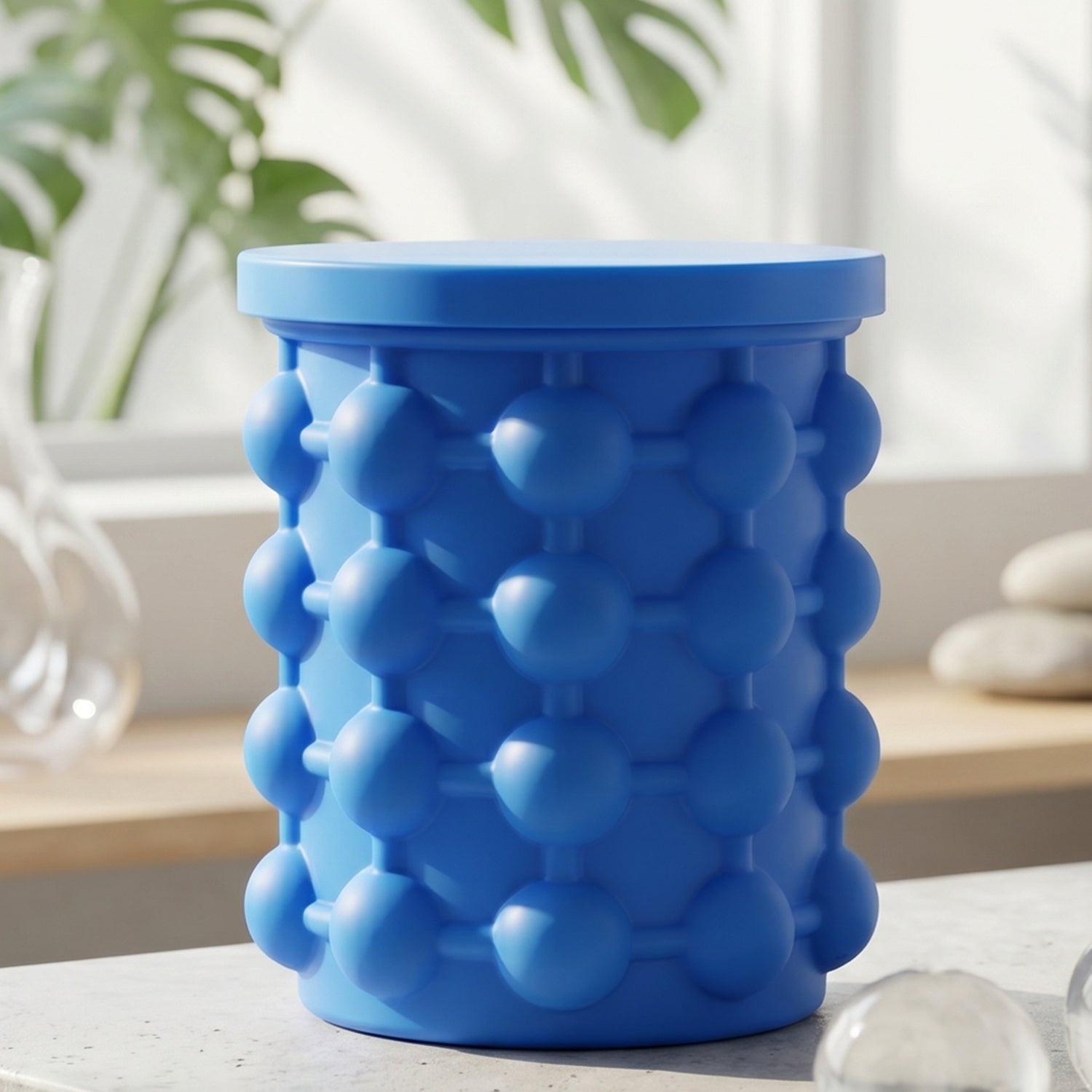 Round Ball Ice Cube Tray with Lid, 21 Grid Spherical Ice Mold for Freezer, Ice Balls, Juice Cubes, Chocolate, Jelly &amp; Candy Making (1 Pc)