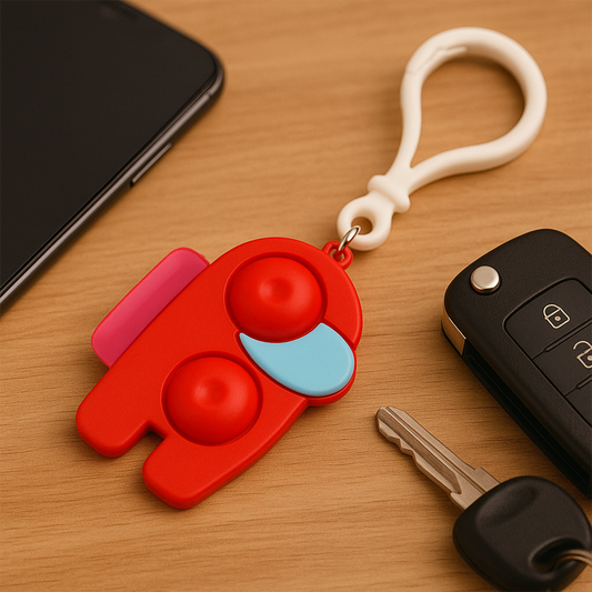 Pop-it Fidget Keychain Toy - (1 Pc  Mix Color)