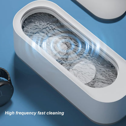 Portable Ultrasonic Jewellery Cleaning Machine for Rings Glasses Watches Coins Retainers Makeup Brushes and Accessories High Frequency Cleaner (Battery Not Included)