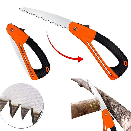 15 Inch Mini Folding Pruning Saw High Hardness Steel Blade with Non-Slip Handle for Gardening Tree Trimming Wood Bamboo PVC Camping and Outdoor Use (1 Pc)