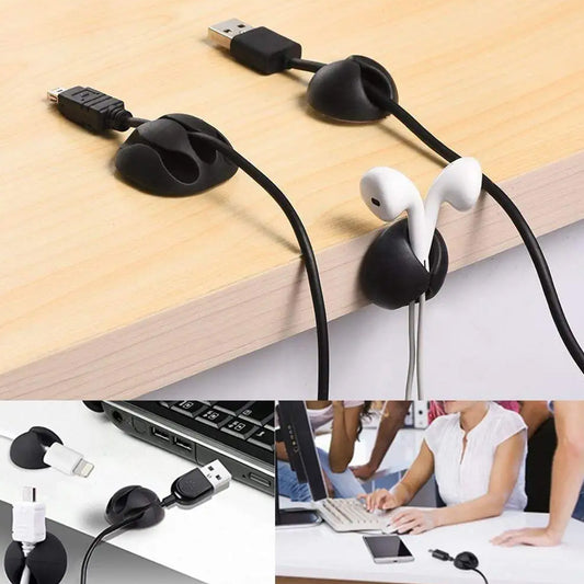Self Adhesive Cable Holder Clips for Wire Management Desk Cable Organizer Cord Holder for Home Office Car and Charging Cables (10 Pcs Set)