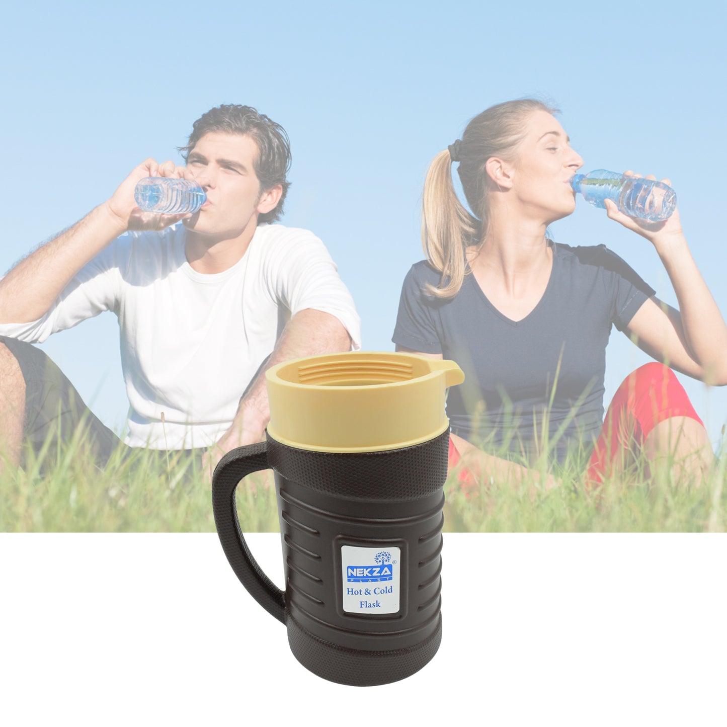 Thermos Insulated Flask Tea Kettle Hot and Cold Vacuum Jug Leak Proof Stainless Steel Inner Plastic Outer Tea Coffee Water Jug with Handle 1200ML/ 1700ML