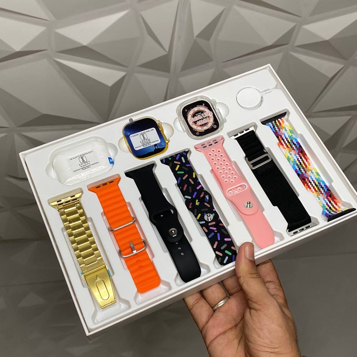 10 in 1 Ultra Smart Bluetooth Calling Smartwatch + Earphones Set (With Transparent Screen Guard & 7 Classic Straps)