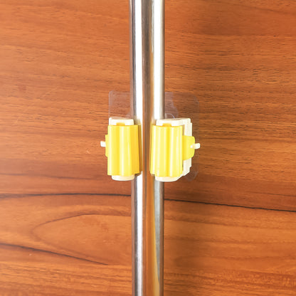 Magic Self Adhesive Mop and Broom Holder – Wall Mounted Organizer Rack for Cleaning Tools Storage