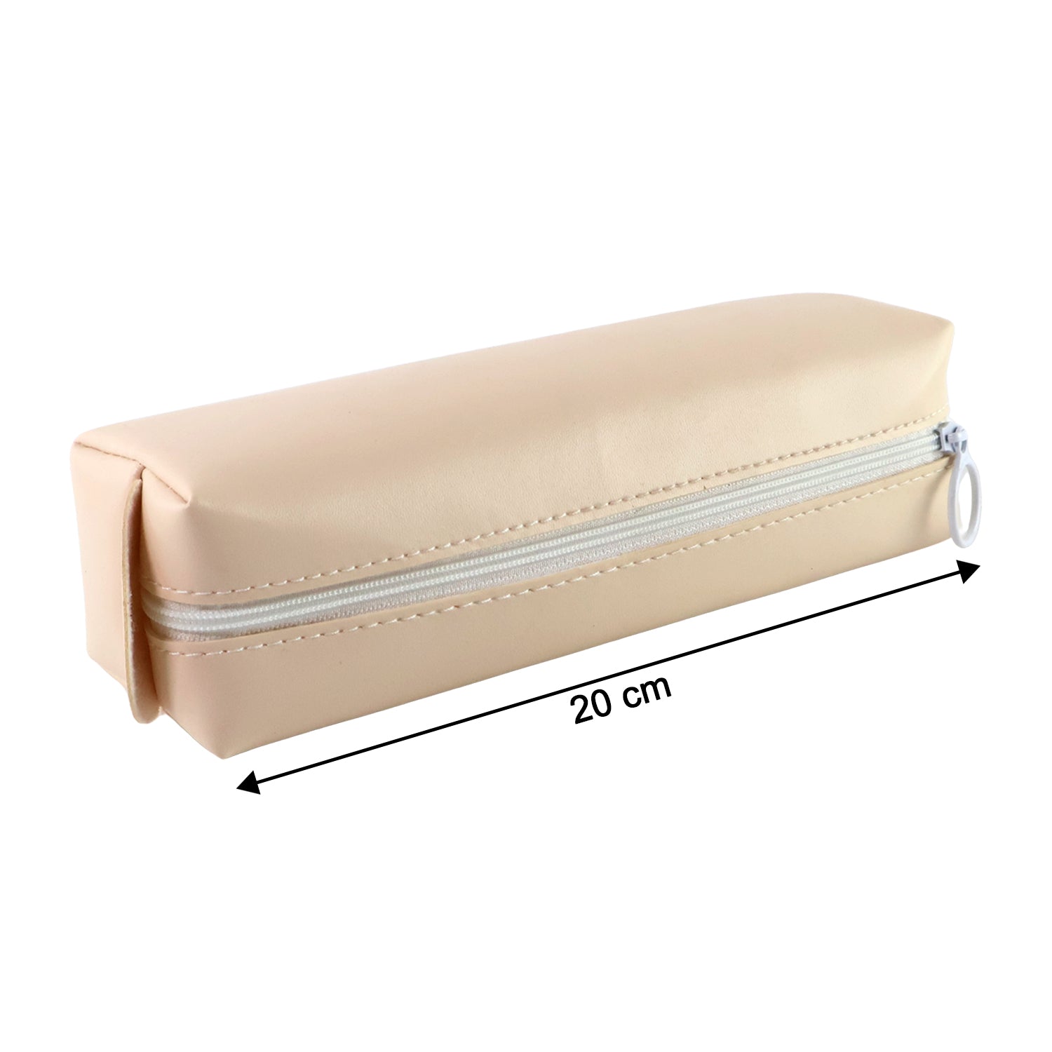 Slim PU Leather Pencil Pouch - (1 Pc) Soft Zippered Stationery Case with Ring Pull | Lightweight, Spill-Resistant & Multi-Purpose