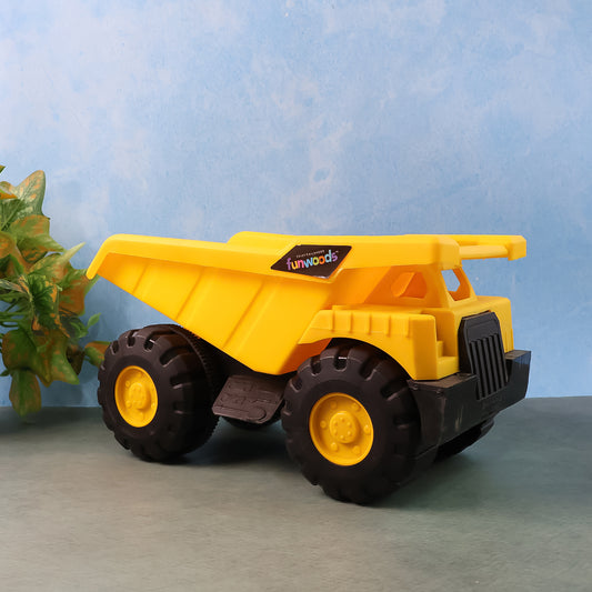 Funwoods Friction-Powered Dump Truck Toy – Big-Wheel Construction Vehicle with Tipping Bed (1 Pc)