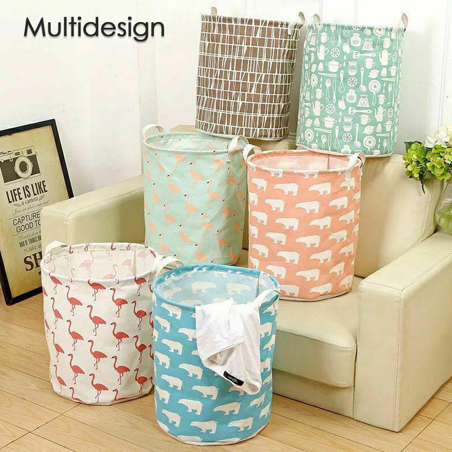 Durable Collapsible Laundry Storage Bag with Handles – Foldable Clothes and Toys Organizer Basket for Dirty Laundry and Home Storage (1 Pc)