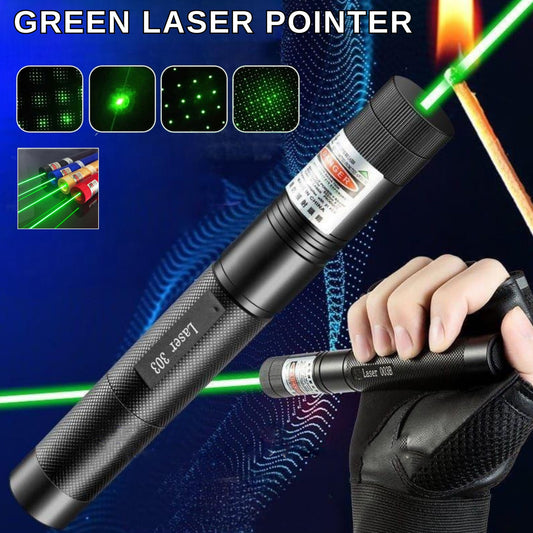 High-Power Green Laser Pointer with Adjustable Beam Patterns, Safety Lock & Long-Range Visibility – Professional Laser Light for Outdoor, Astronomy, Presentations & Night Sky Viewing (1 Set)