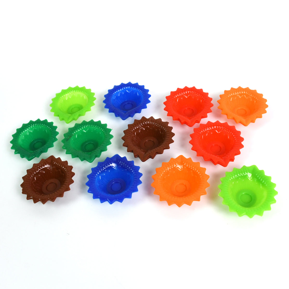 Silicone Diya Set of 12 Multicolour Decorative Diyas for Diwali, Pooja and Festive Home Decoration Combo (12 Pcs)