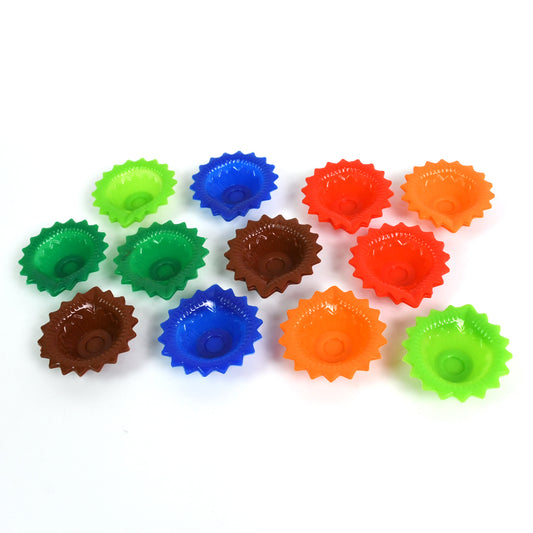 Silicone Diya Set of 12 Multicolour Decorative Diyas for Diwali, Pooja and Festive Home Decoration Combo (12 Pcs)