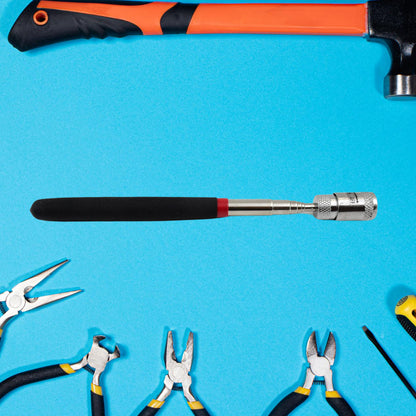 Telescopic Magnetic Pick Up Tool with LED Light Flexible Extendable Magnet Retriever for Screws, Nuts, Bolts and Metal Parts (1 Pc)