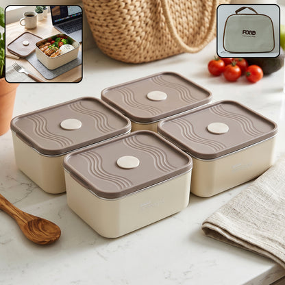 Insulated Tiffin Lunch Box Keeps Food Warm Cool