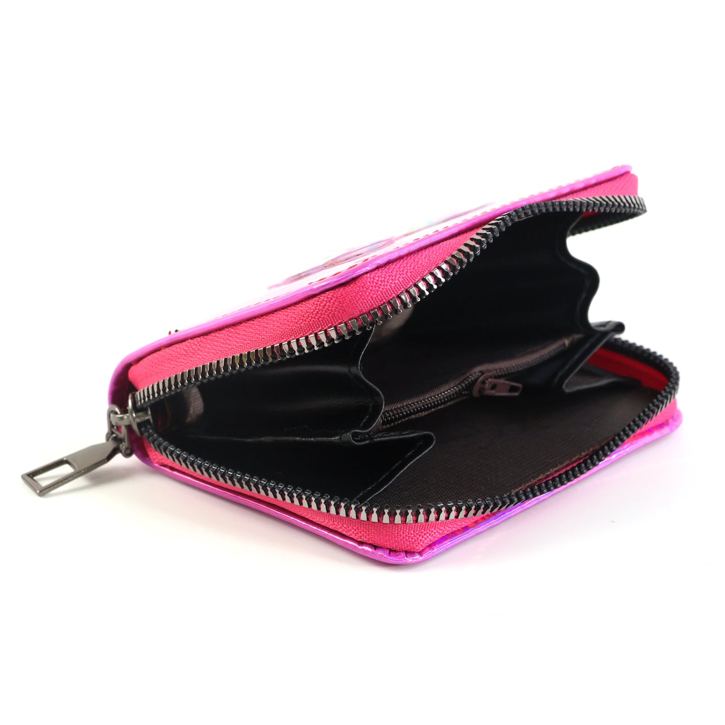 Vibrant Kids Wallet with Cute Bow-Shaped Floating Glitter Design – Trendy Zip Closure Wallet for Girls, School & Birthday Gift Accessory (1 Pc)