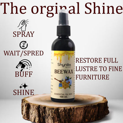 Shynex Bee Wax Essential Oil Spray 100ml | Wood and Furniture Polish, Leather Care and Multi-Purpose Surface Protector