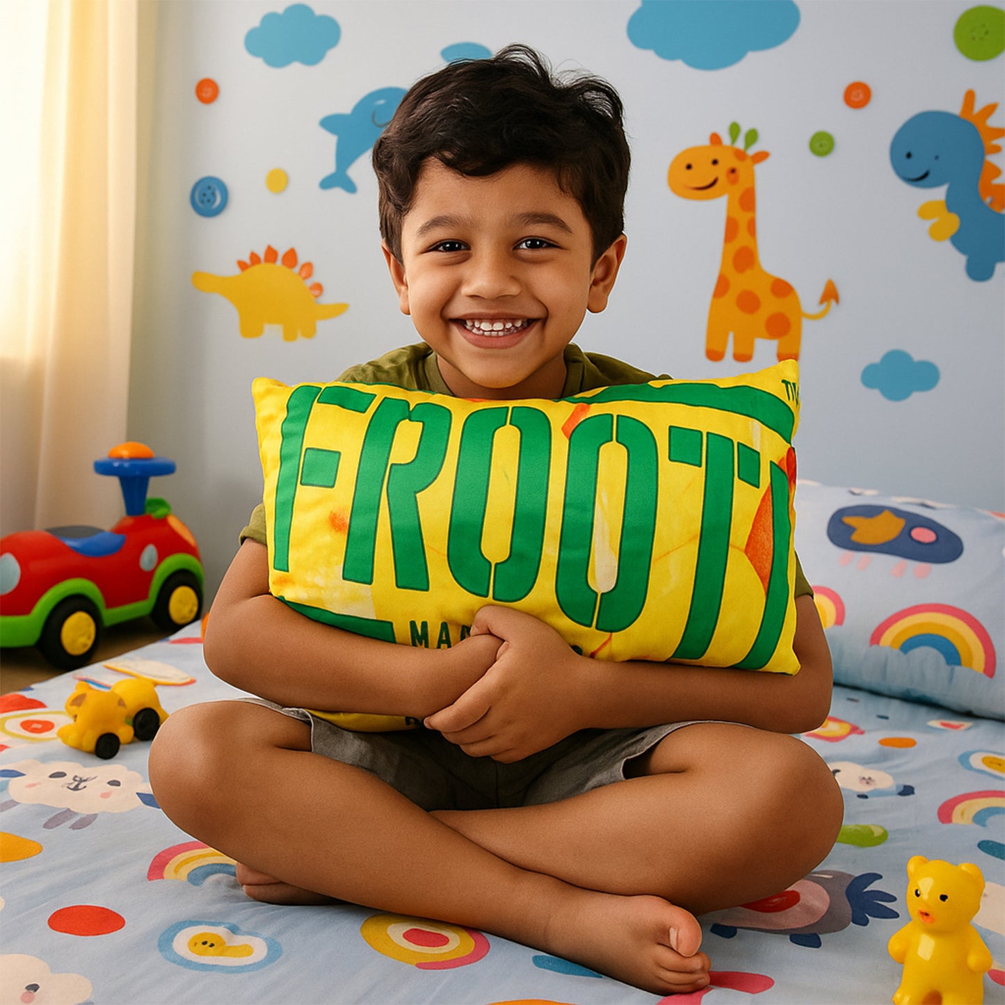 Soft Plush Cartoon Character Kids Pillow – Colorful Comfort Cushion for Nursery &amp; Kids Room