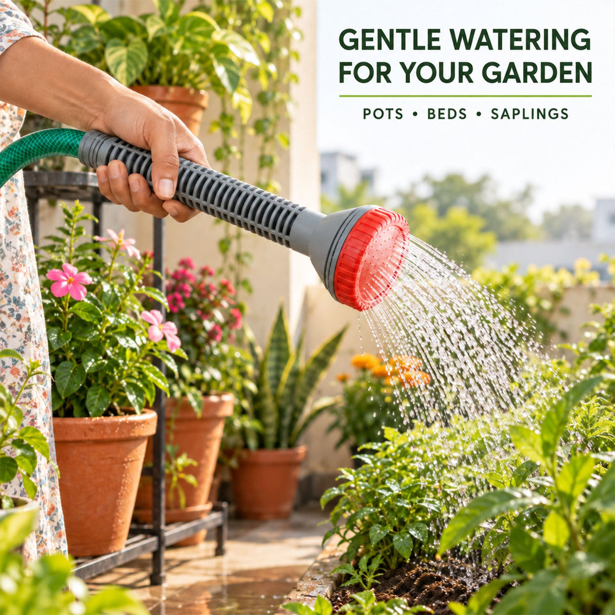 Garden Hose Water Spray Nozzles For Gentle Plant And Flower Watering (2 Pc Set)