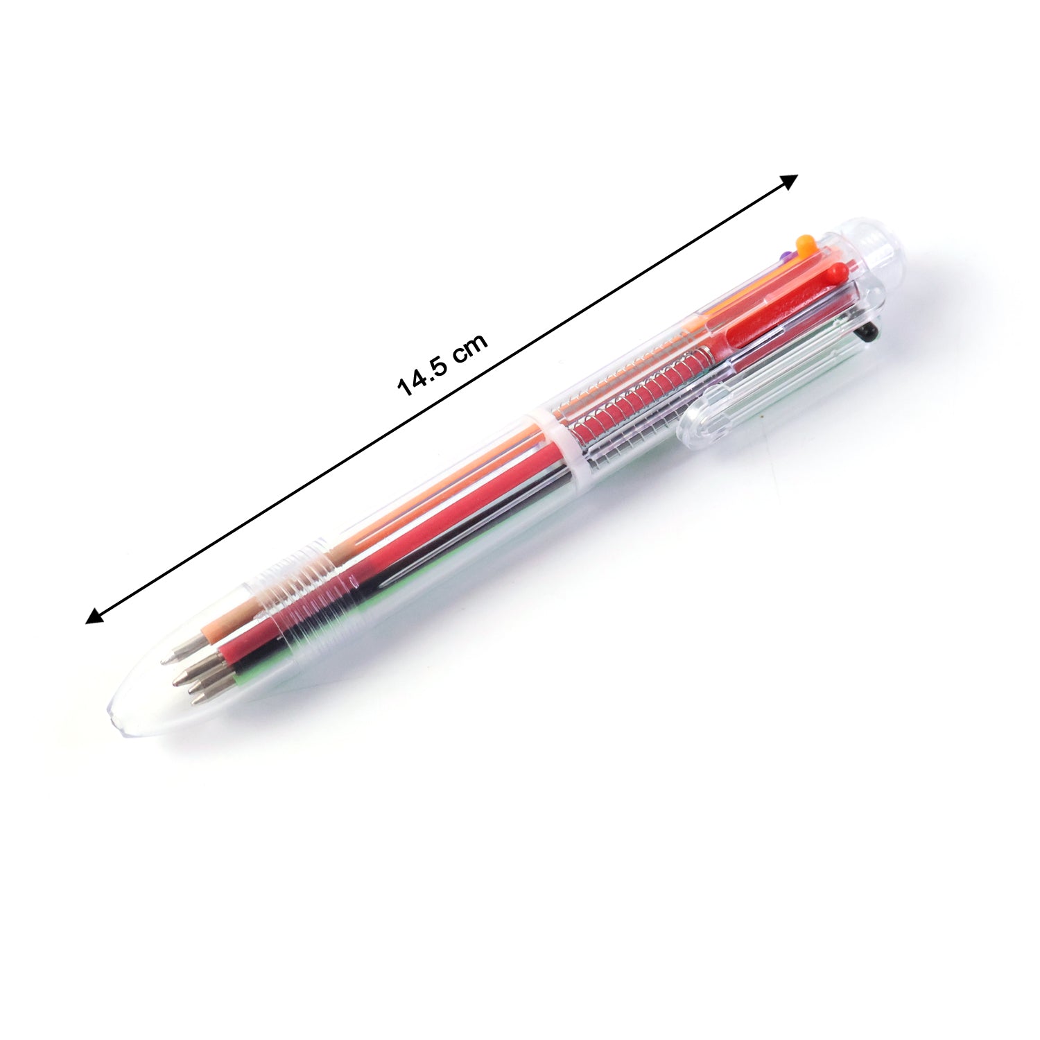 6 in 1 Multicolor Ball Point Pen with Transparent Body and Smooth Writing Multi Ink Pen for School, Office, College and Daily Use