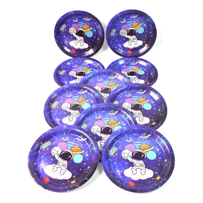 Round Disposable Happy Birthday Paper Plates Heavy Duty Party Serving Plates for Birthday Celebrations Cake Snacks and Food Pack of 10 Mix Design