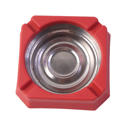 Heat-Resistant Ashtray with Stainless Steel Inner Bowl for Home, Office &amp; Tabletop Use – Durable Smoke Ash Holder with Stable Base and Easy-Clean Design