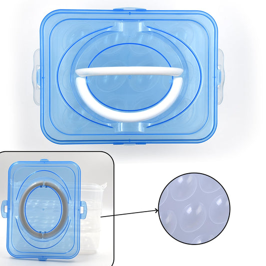 3 Layer Plastic Egg Storage Tray 36 Egg Capacity Stackable Refrigerator Egg Holder with Detachable Trays (1 Pc)