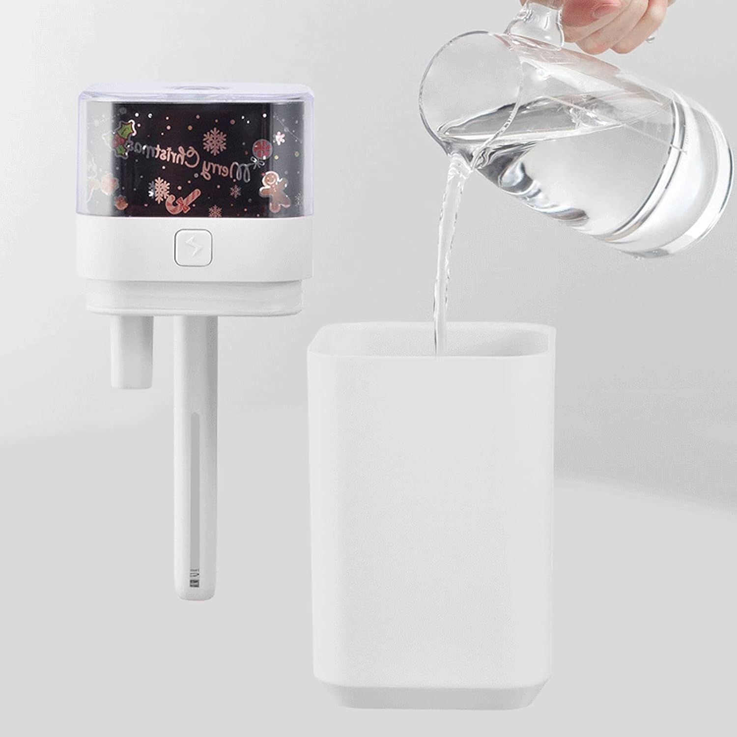 Star Night Light Projector Humidifier 300ml Ultrasonic Mini Humidifier with LED Night Light 3 Theme Slides Dual Mist Modes Auto Shut Off