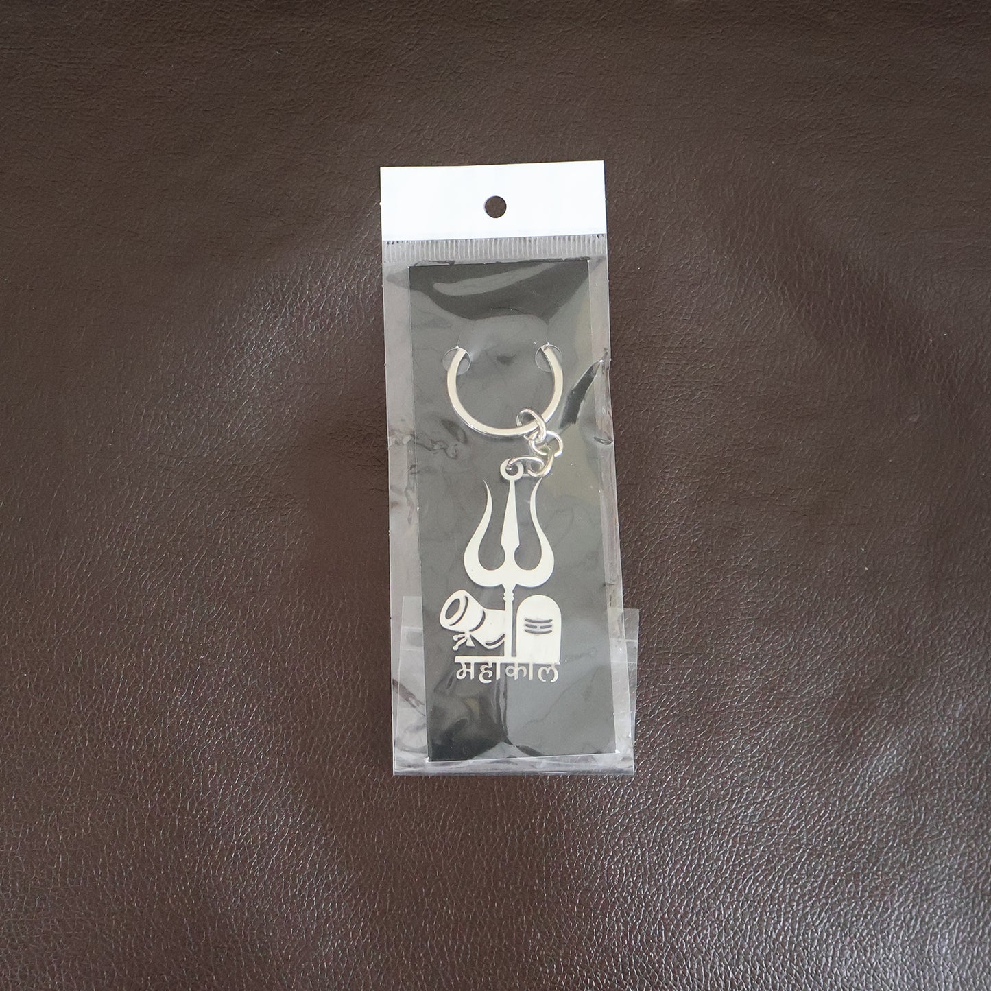 Mahakal Trishul Shivling Design Metal Keychain - (1 Pc)