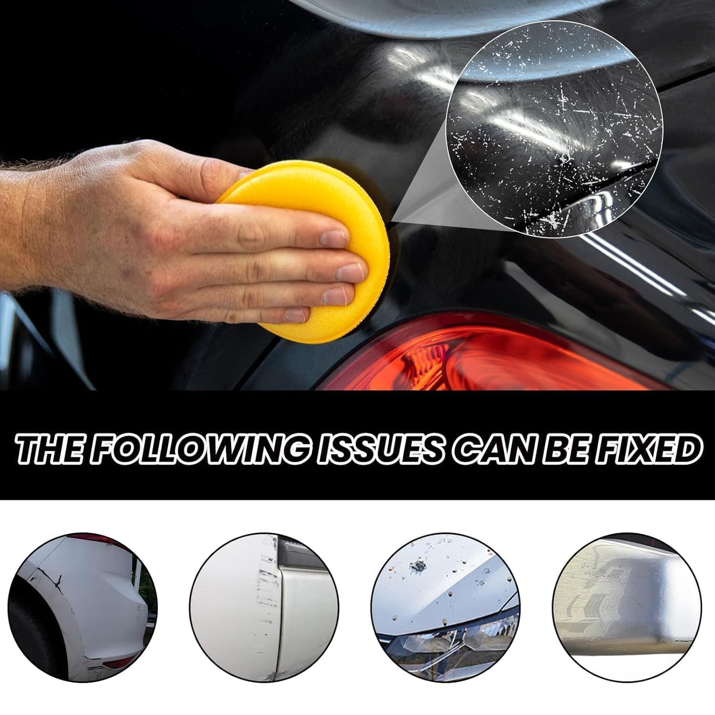 Car Scratch Removal Wax, 60 ml Scratch Repair and Surface Restorer with Sponge Applicator for Removing Scratches, Stains and Oxidation (1 Set)