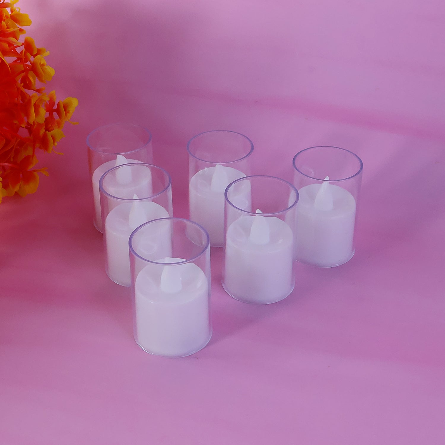 Flameless LED Votive Candles - (6 Pc Set)