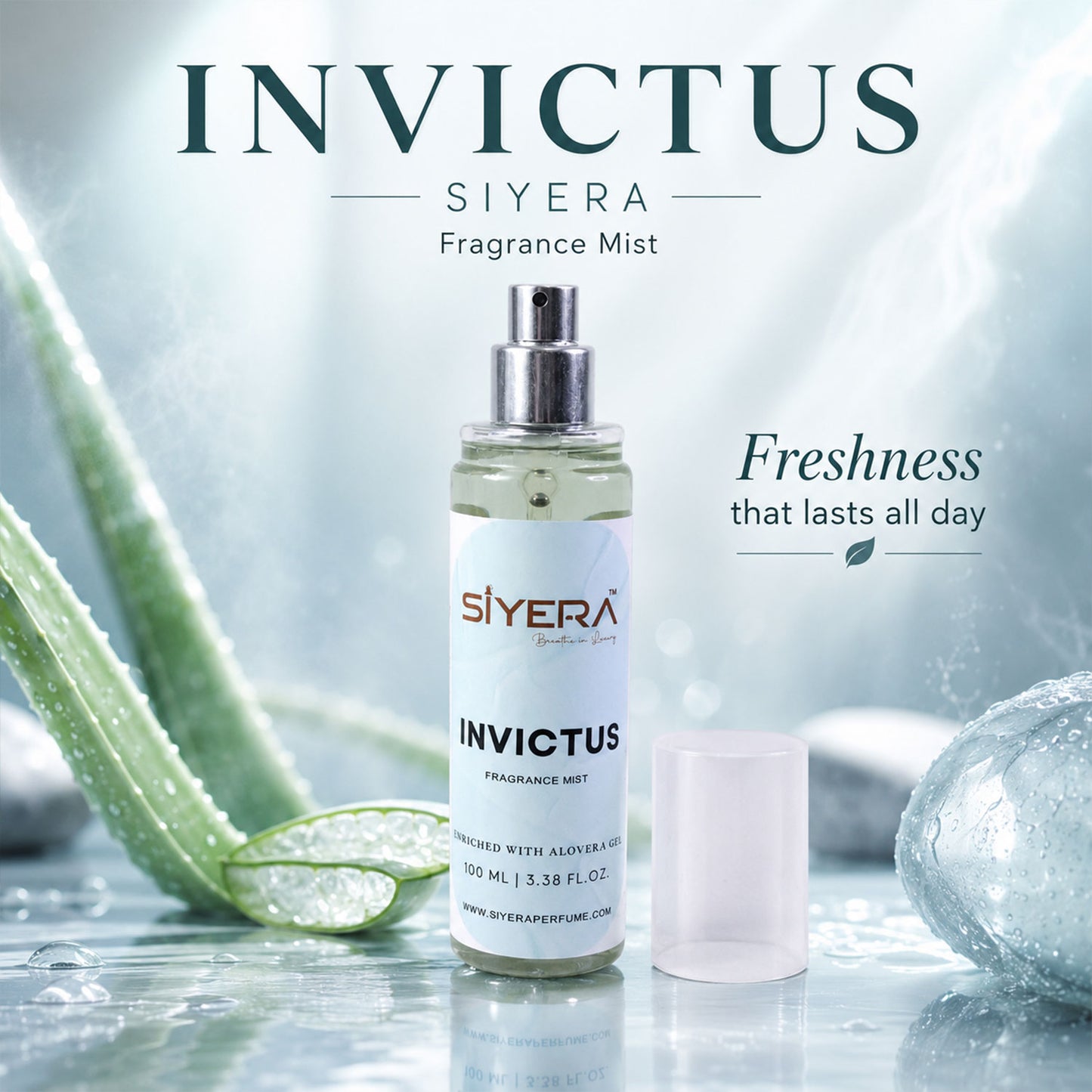 Siyera Invictus Fragrance Mist Body Spray with Aloe Vera for Men and Women Long Lasting Fresh Daily Wear Perfume 100 ml (1 Pc)