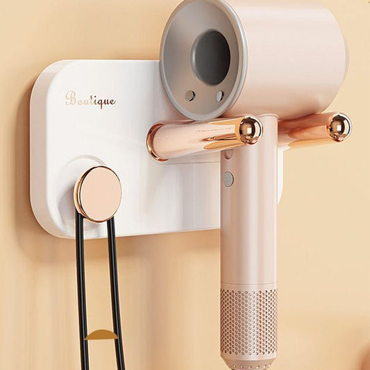 Self Adhesive Hair Dryer Holder Wall Mount Bathroom Hair Dryer Stand Organizer and Hanger for Hair Styling Tools (1 Piece)