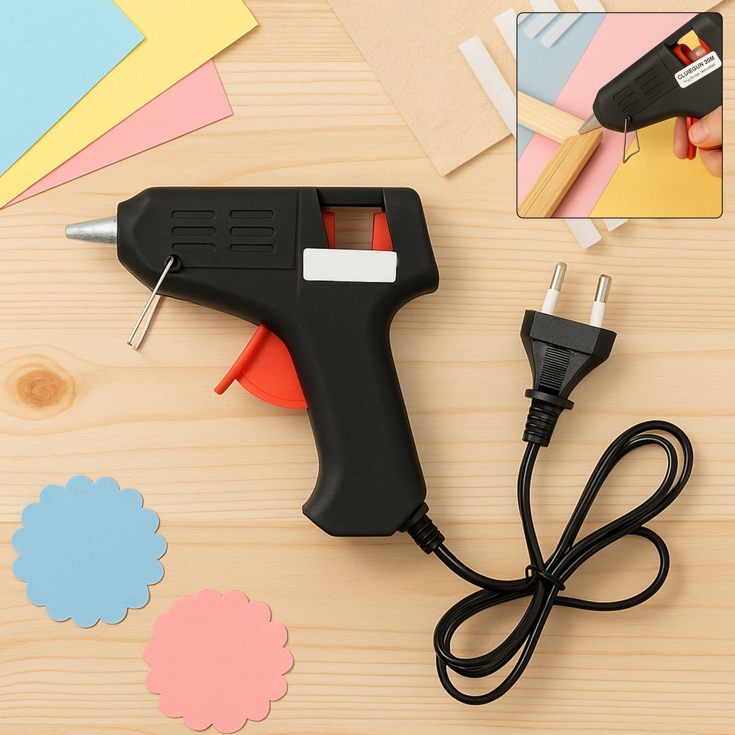 20w Hot Melt Glue Gun - Fast-heating Craft & Repair Adhesive Applicator (1 Pc)