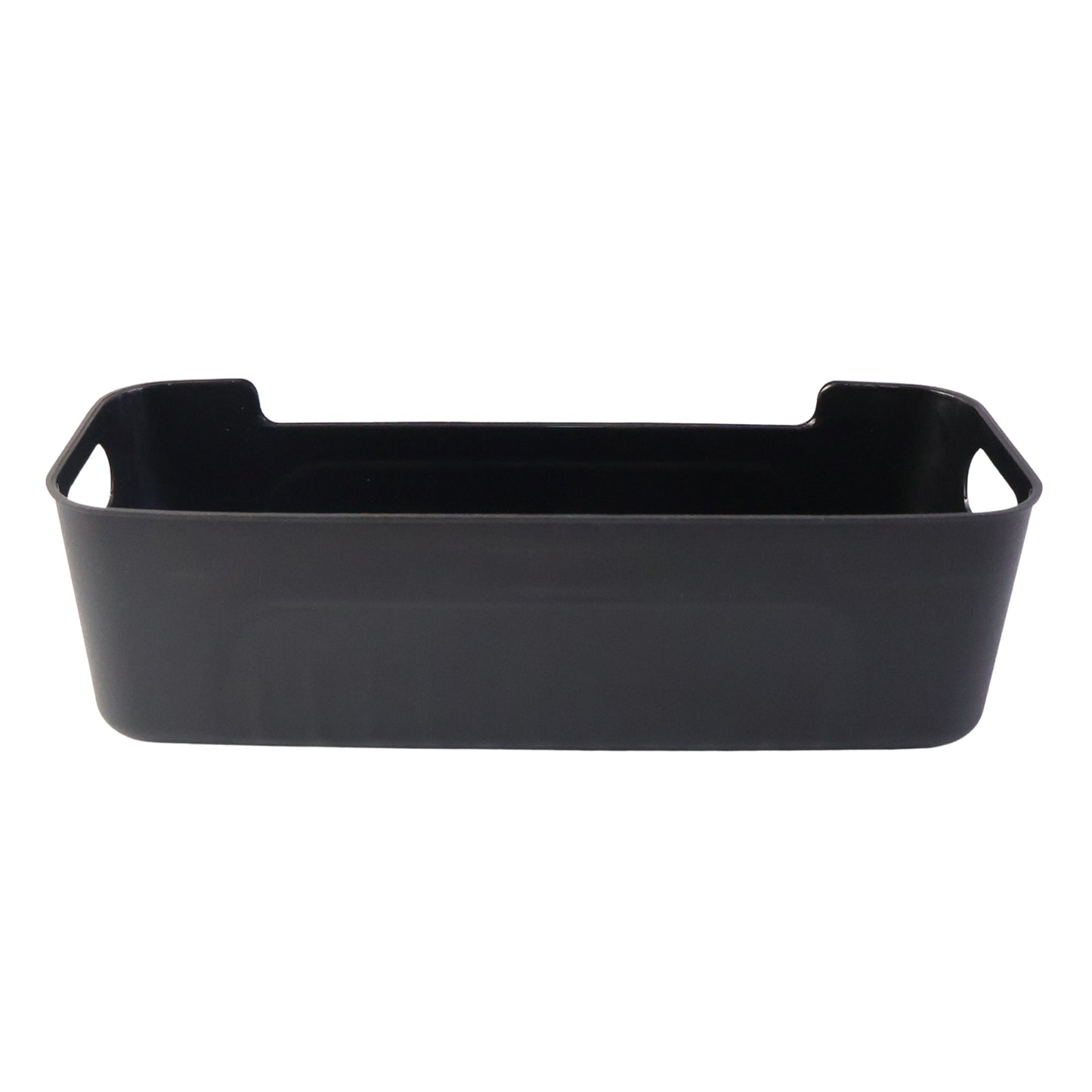 Black Plastic Storage Basket Tray Set (4 Pcs)