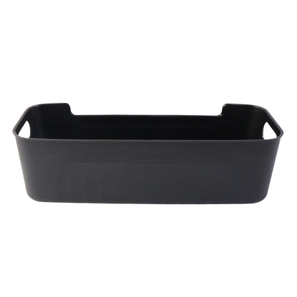 Black Plastic Storage Basket Tray Set (4 Pcs)