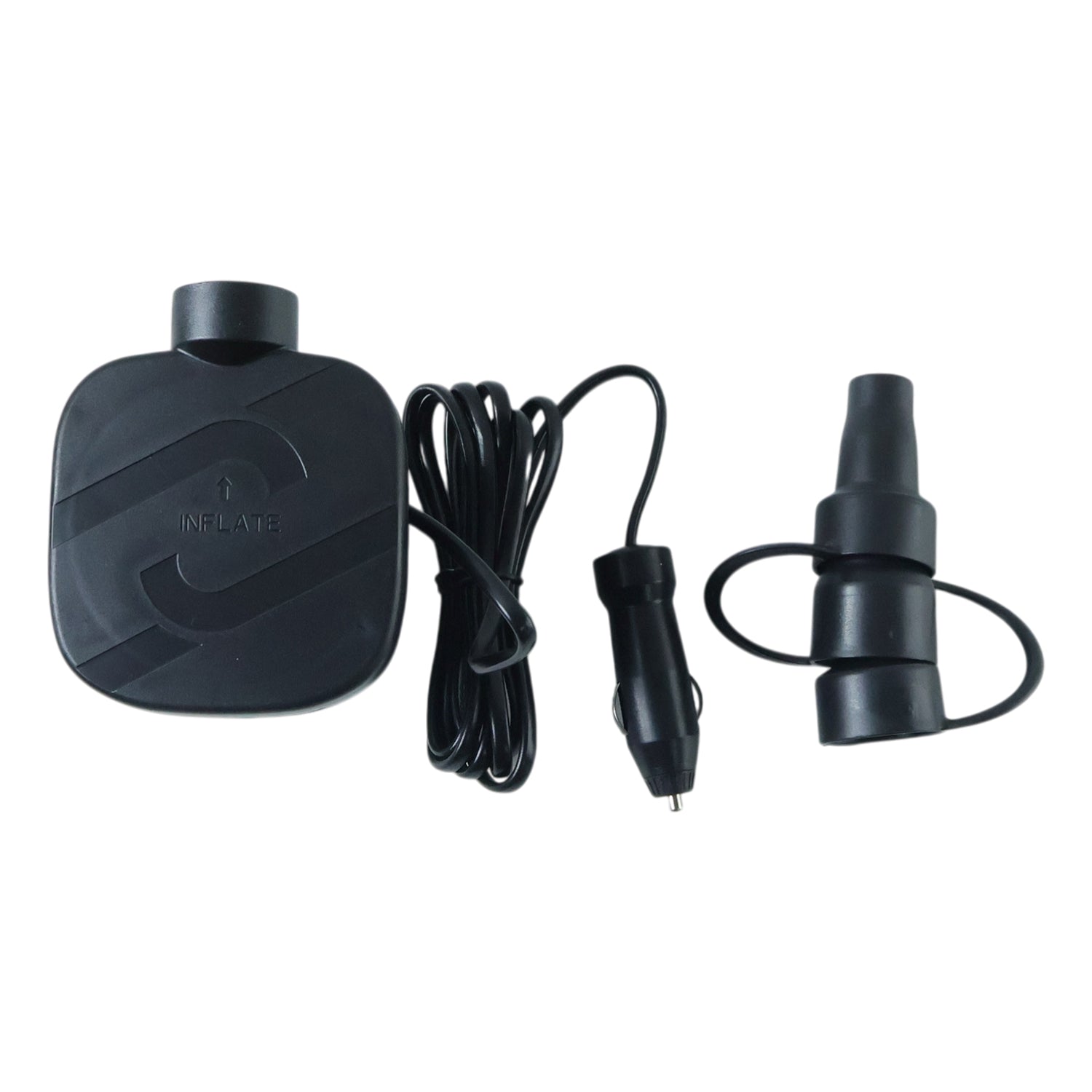 Portable Electric Air Pump Inflator with Car Charging Adapter Compact Air Mattress Inflator for Inflatable Beds Swimming Rings Pool Floats and Travel Use (1 Set)